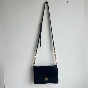 Tory Burch black & gold cross body